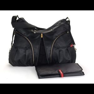 SkipHop Versa black expandable diaper bag